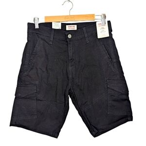 NWT Signature Levi's Black 10" Cargo Shorts Size 28 Men's